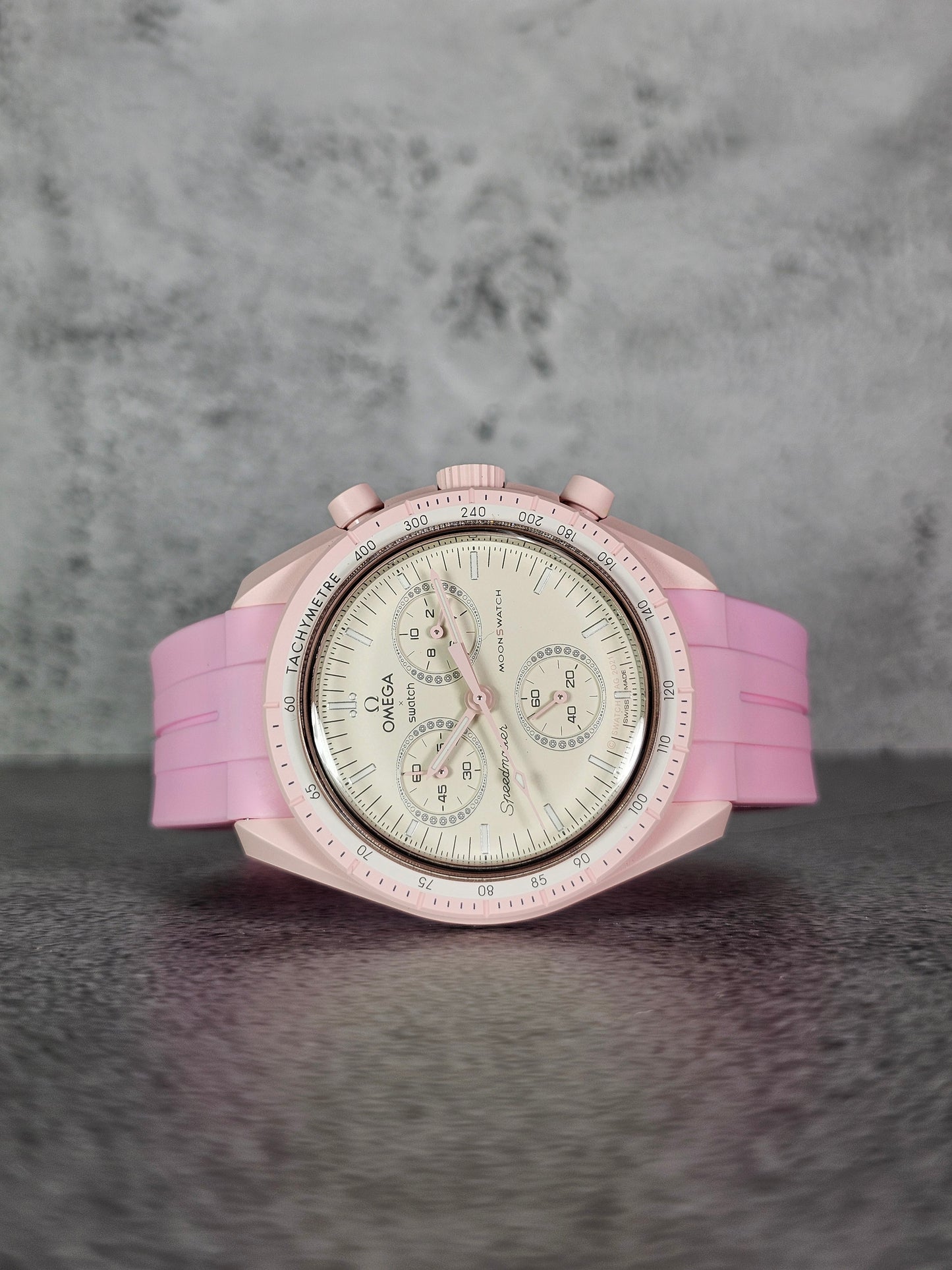 Omega X Swatch MoonSwatch Strap: Curved Silicone - Pink