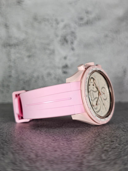 Omega X Swatch MoonSwatch Strap: Curved Silicone - Pink