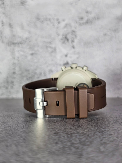 Omega X Swatch MoonSwatch Strap: Curved Silicone Rubber - Brown