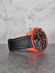 Omega X Swatch MoonSwatch Strap: Rubber Woven - Black & Lava