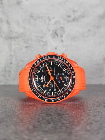 Omega X Swatch MoonSwatch Lava Strap: Rubber Woven - Orange