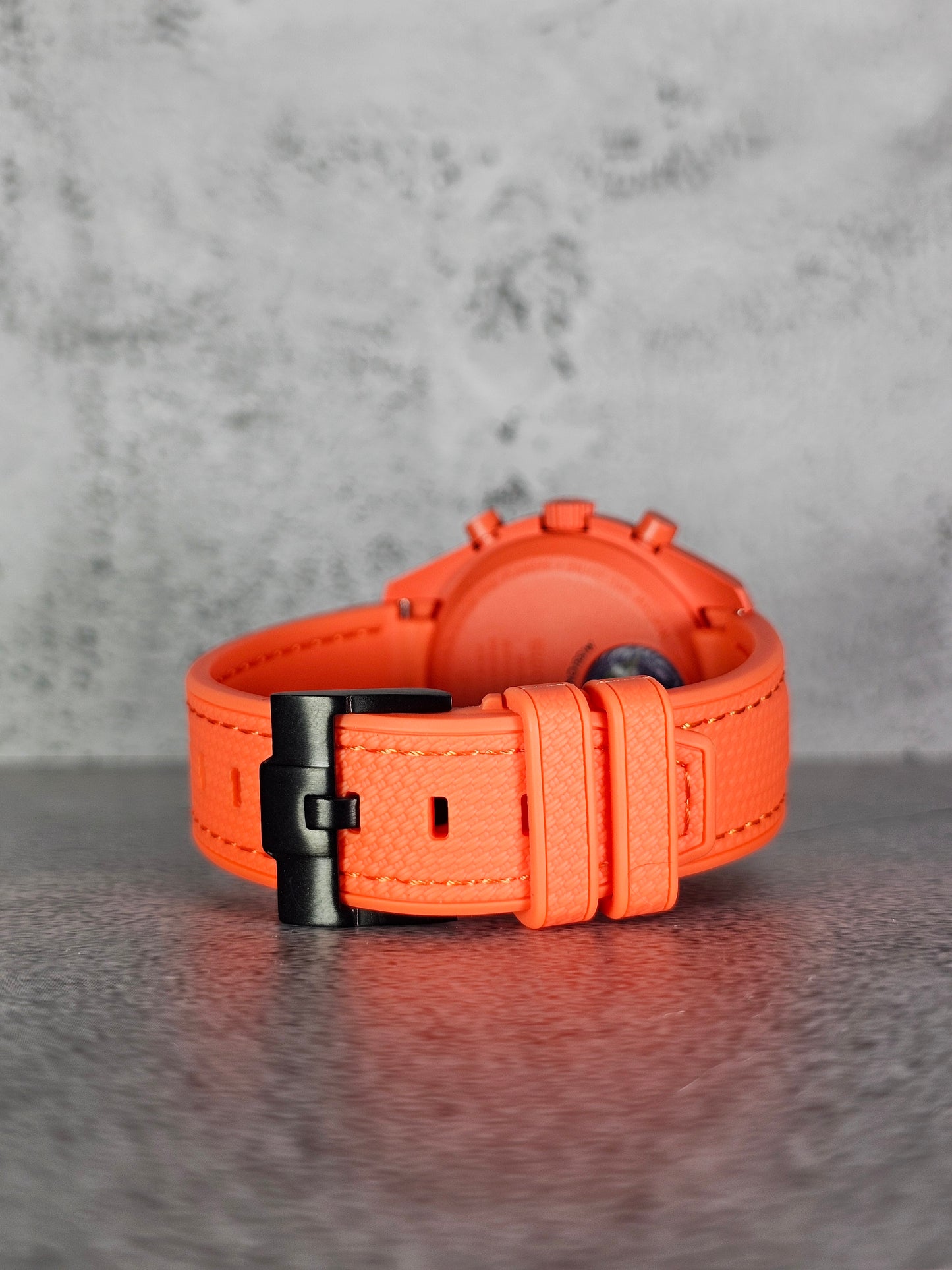 Omega X Swatch MoonSwatch Lava Strap: Rubber Woven - Orange