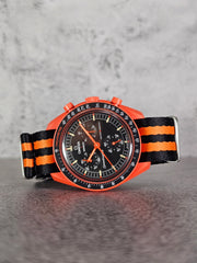 Omega X Swatch MoonSwatch Lava Strap: Rubber Woven - Orange NATO