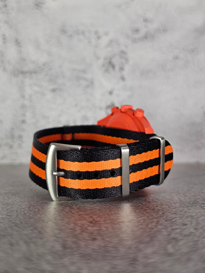 Omega X Swatch MoonSwatch Lava Strap: Rubber Woven - Orange NATO