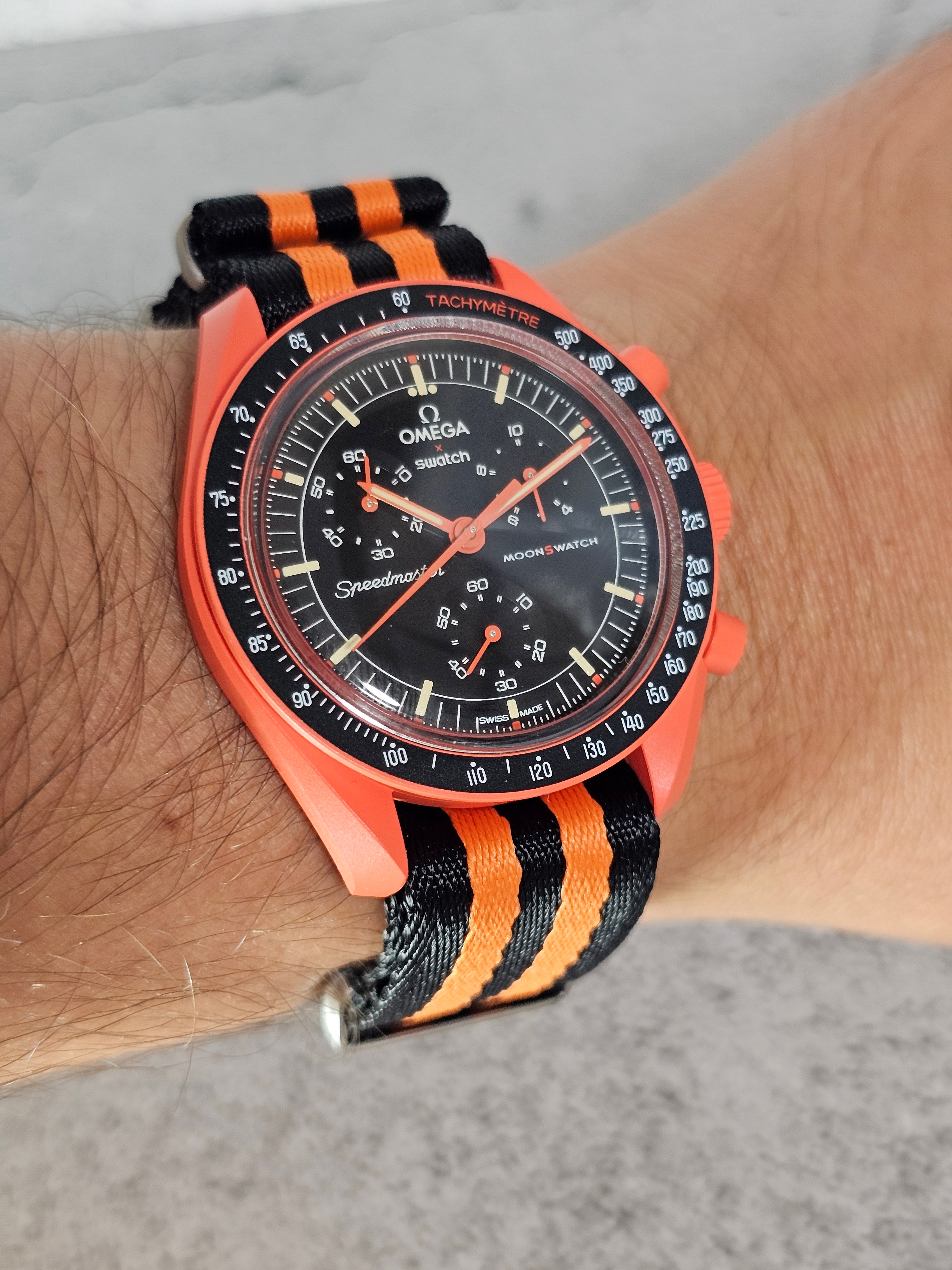 Omega X Swatch MoonSwatch Lava Strap - Orange NATO – MGB WATCHES