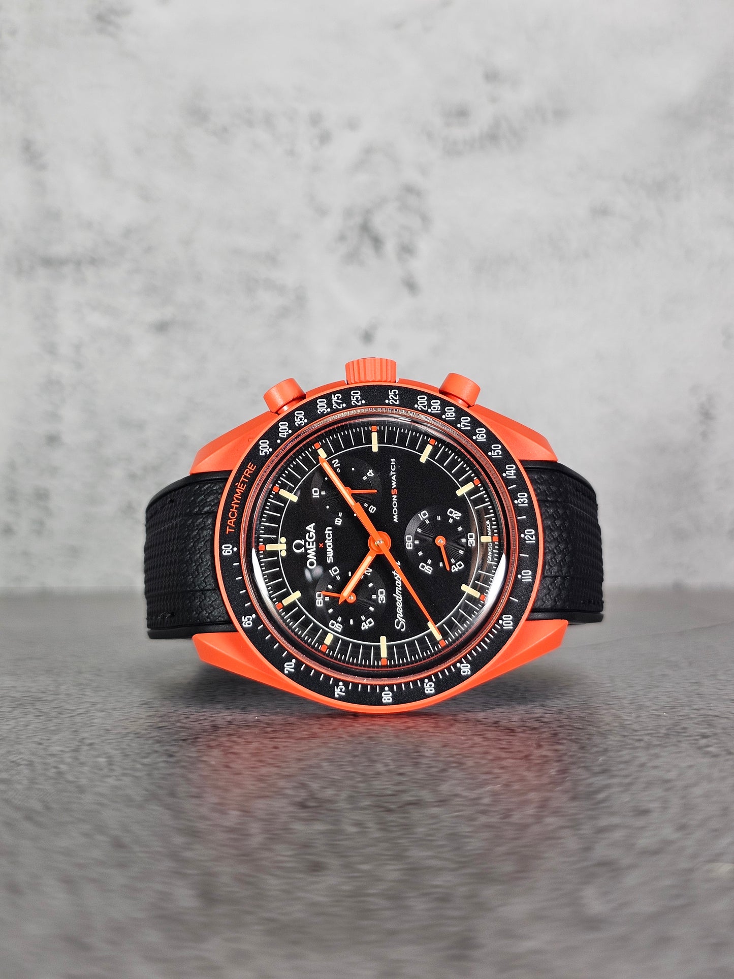 Omega X Swatch MoonSwatch Lava Strap: Rubber Woven - Black