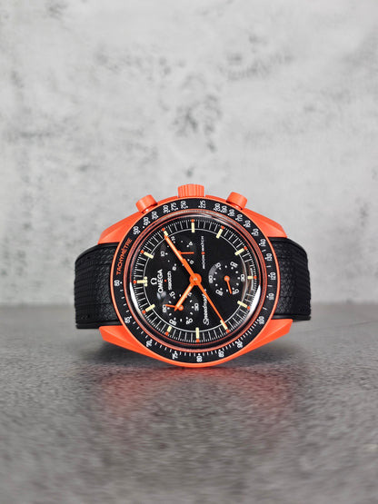 Omega X Swatch MoonSwatch Lava Strap: Rubber Woven - Black