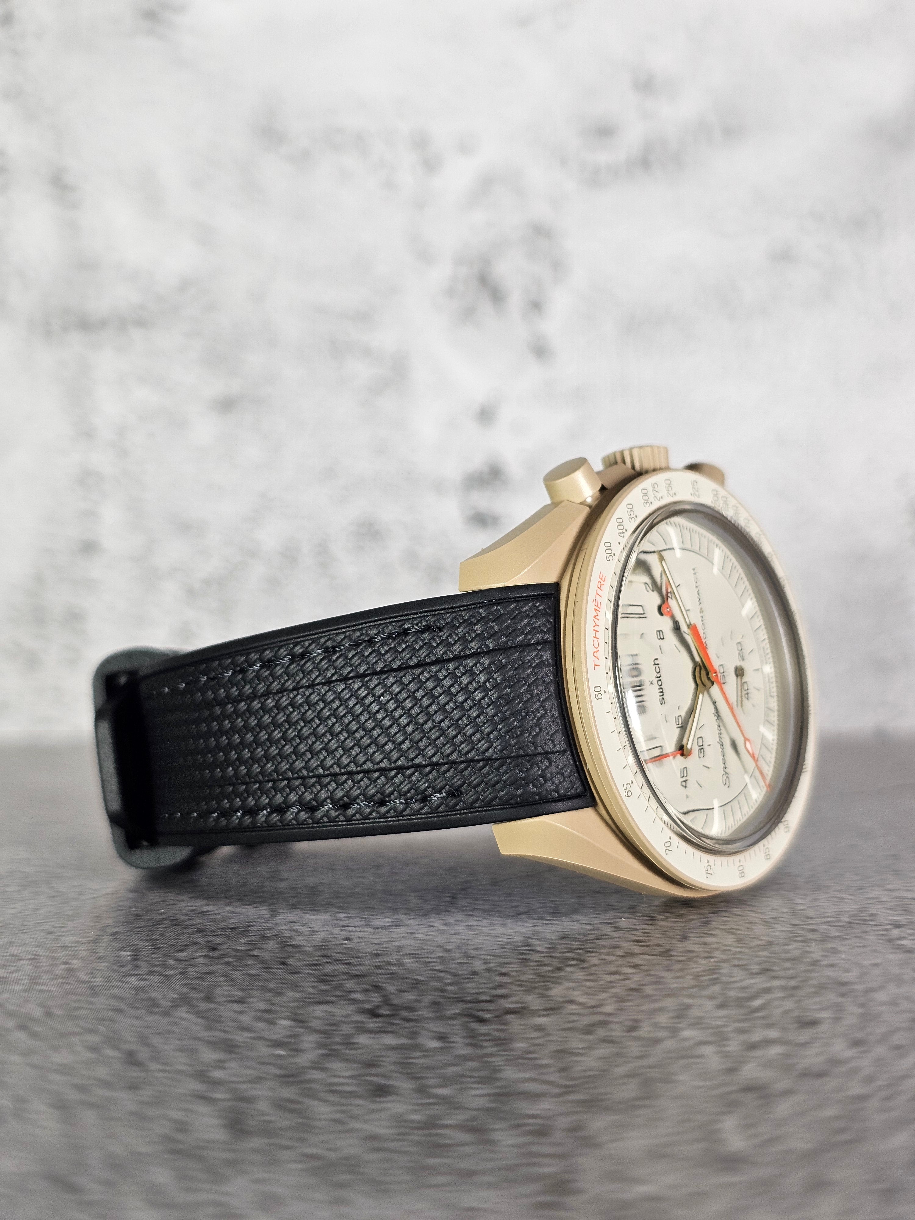 Omega X Swatch MoonSwatch Jupiter Strap: Rubber Woven - Black – MGB WATCHES