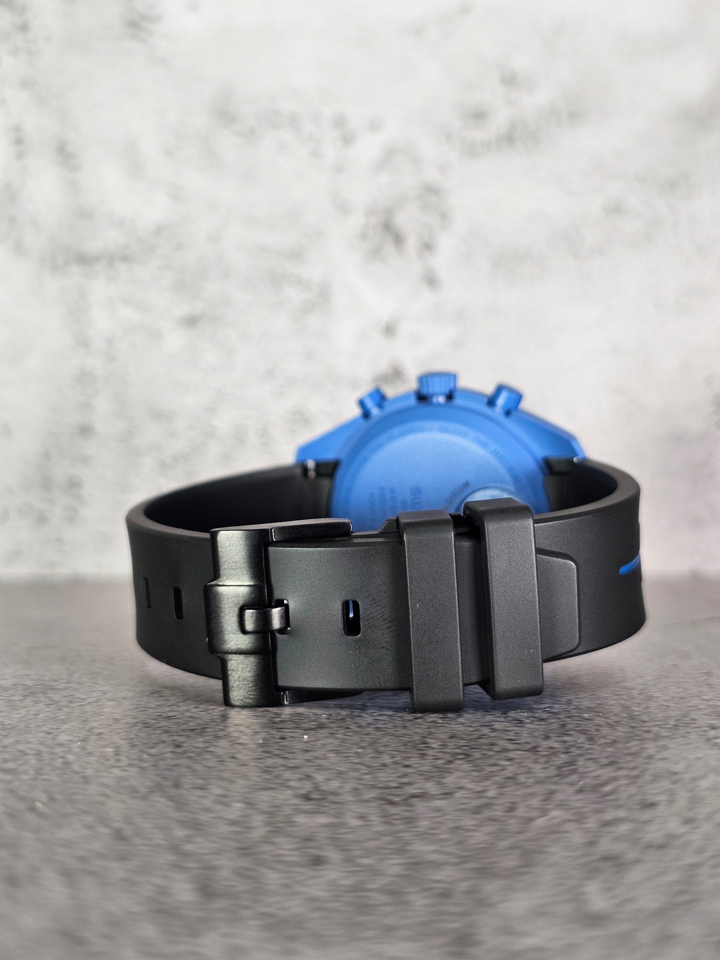 Omega X Swatch Super Blue Moon MoonSwatch Strap: Rubber  - Black & Blue