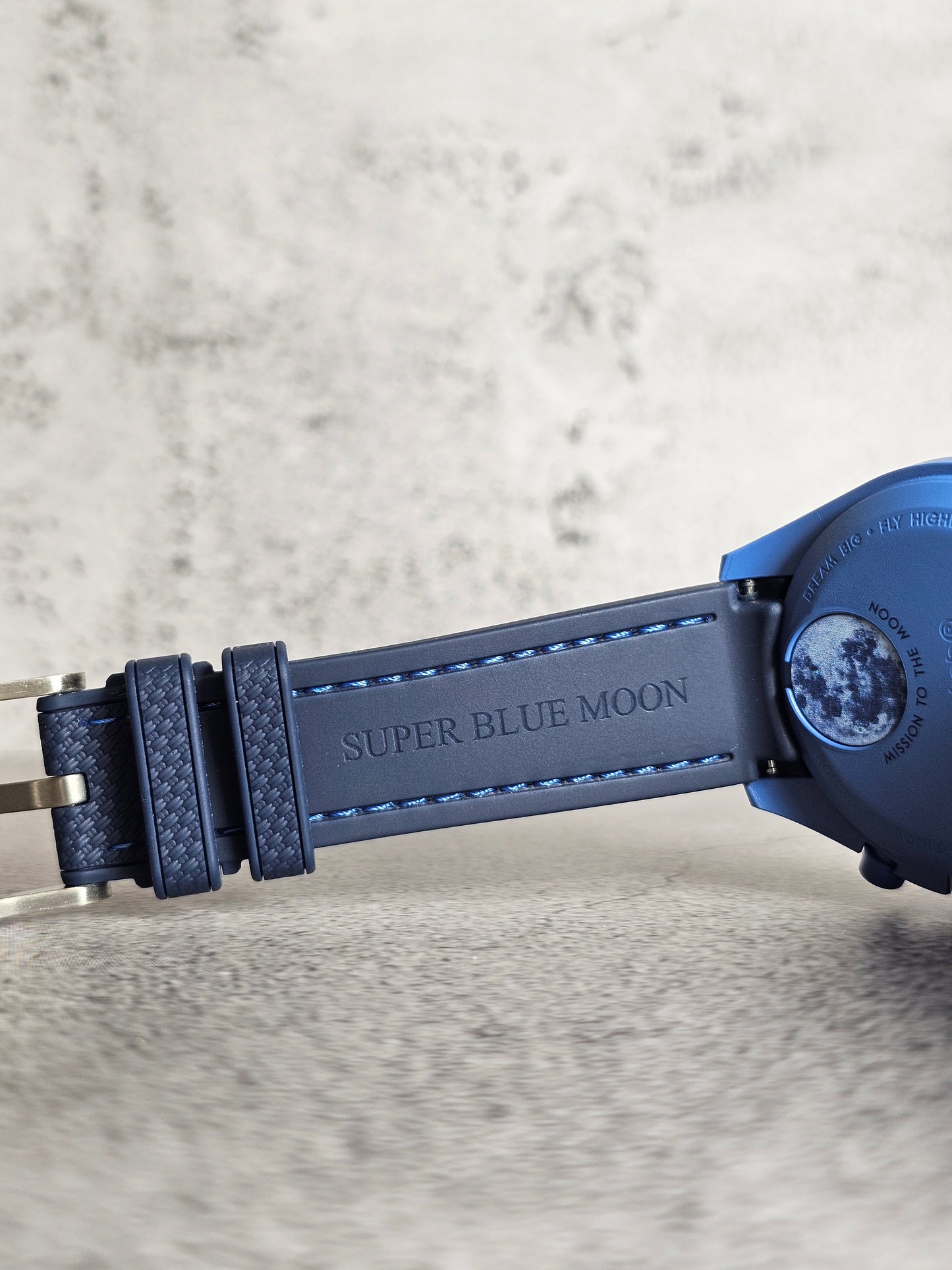 Omega X Swatch MoonSwatch: Super Blue Moon Strap - Navy & Light Blue