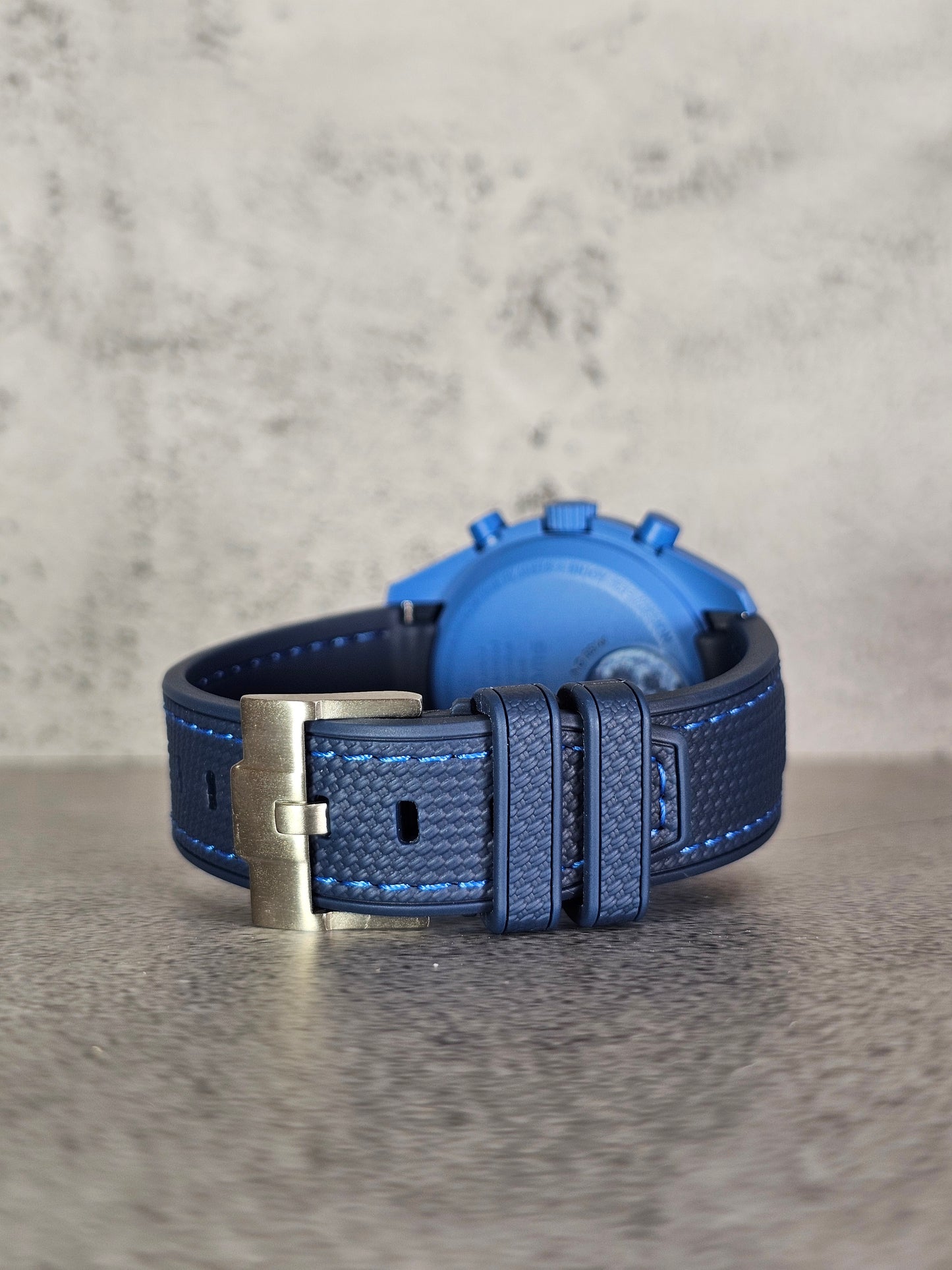 Omega X Swatch MoonSwatch: Super Blue Moon Strap - Navy & Light Blue