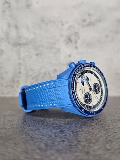 Omega X Swatch Super Blue Moon MoonSwatch Strap: Silicone Rubber Woven - Blue