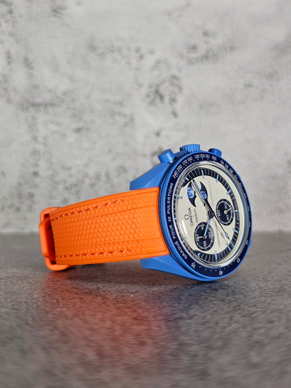 Omega X Swatch Super Blue Moon MoonSwatch Strap: Silicone Rubber Woven - Orange