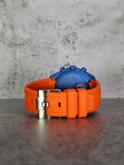 Omega X Swatch Super Blue Moon MoonSwatch Strap: Silicone Rubber Woven - Orange