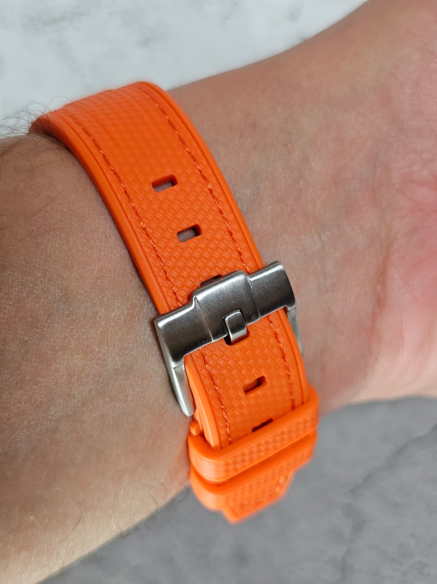 Omega X Swatch Super Blue Moon MoonSwatch Strap: Silicone Rubber Woven - Orange