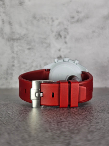 Omega X Swatch MoonSwatch Strap: Curved Silicone - Red