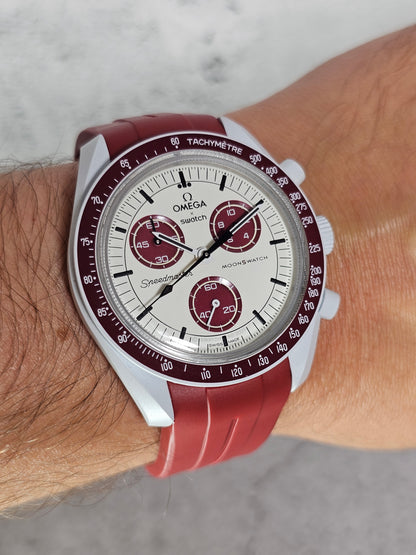 Omega X Swatch MoonSwatch Strap: Curved Silicone - Red