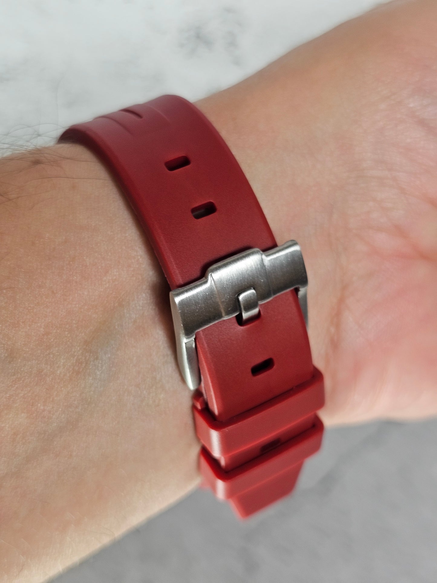 Omega X Swatch MoonSwatch Strap: Curved Silicone - Red