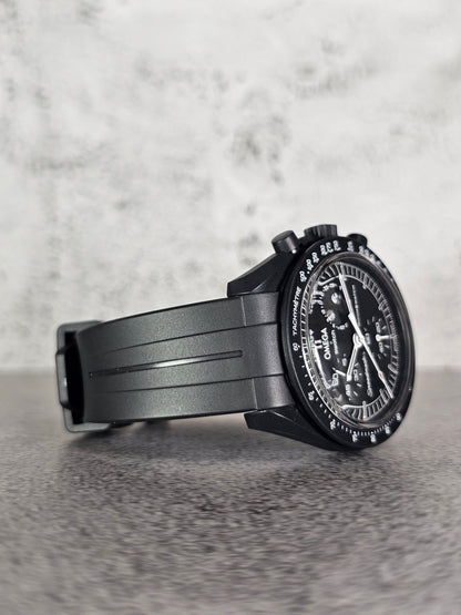 Omega X Swatch Moonphase Strap: Curved Silicone - Black Snoopy