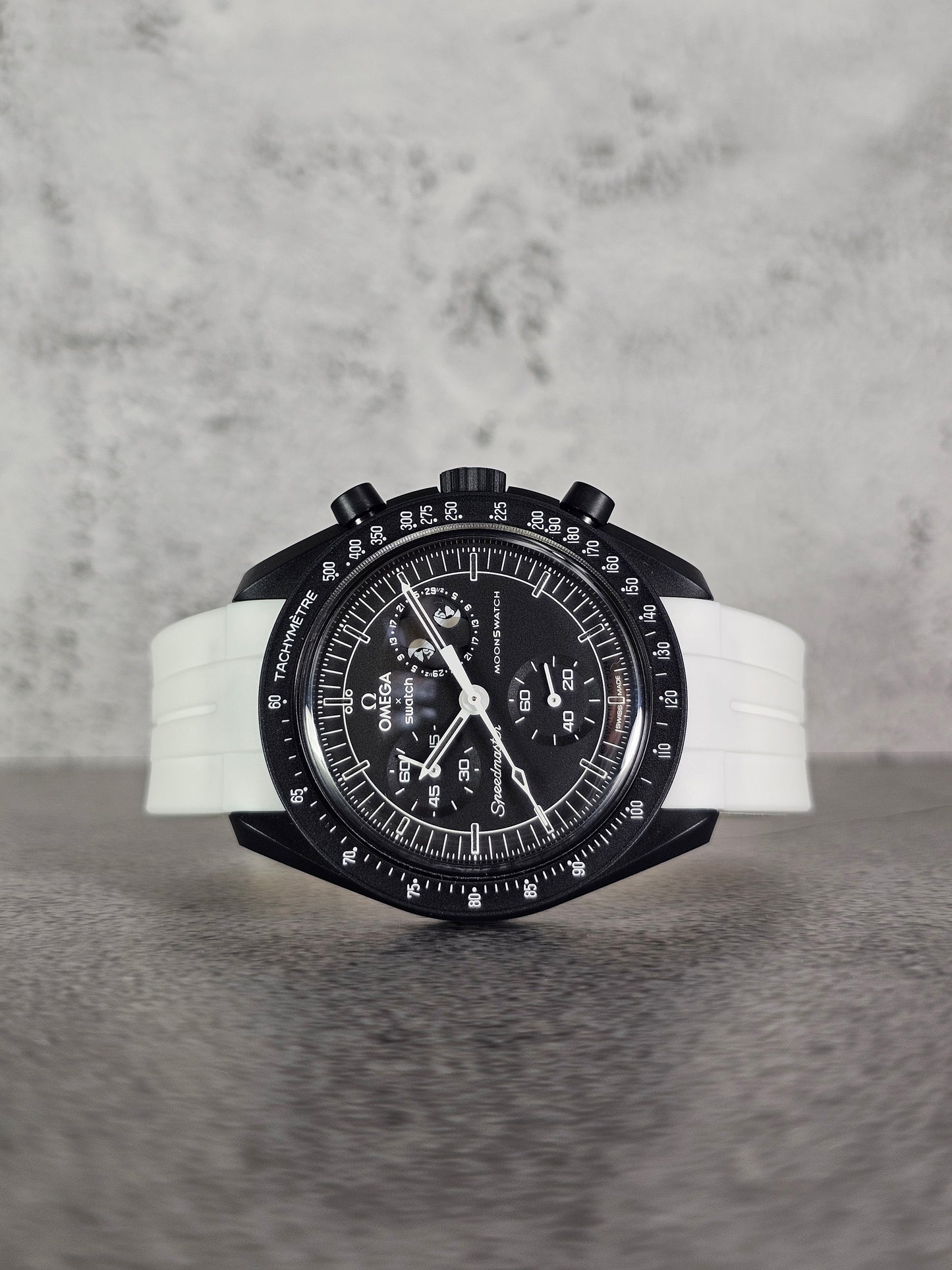 Omega X Swatch Moonphase Strap: Curved Silicone - White Snoopy