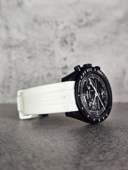 Omega X Swatch Moonphase Strap: Curved Silicone - White Snoopy