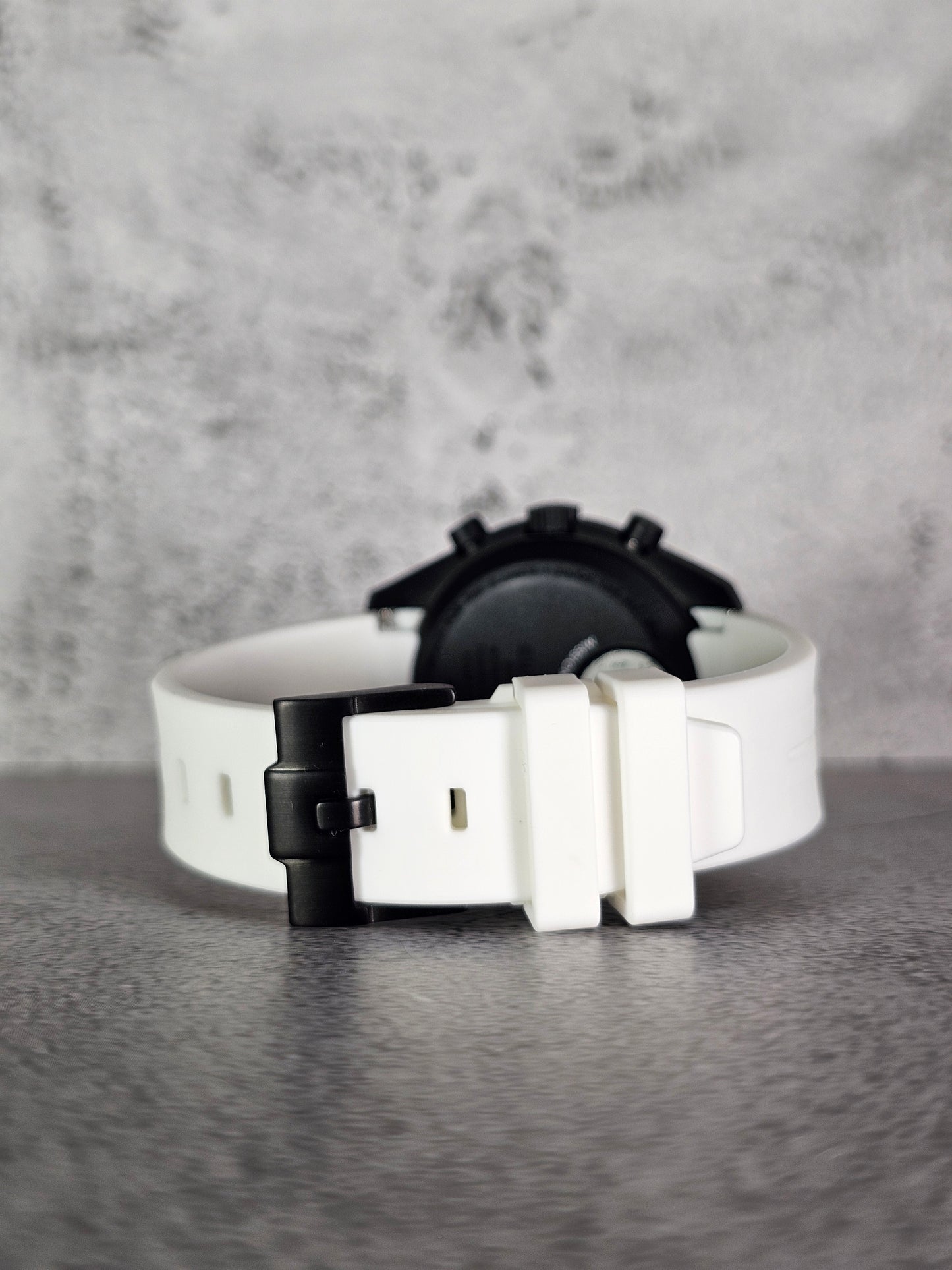 Omega X Swatch Moonphase Strap: Curved Silicone - White Snoopy