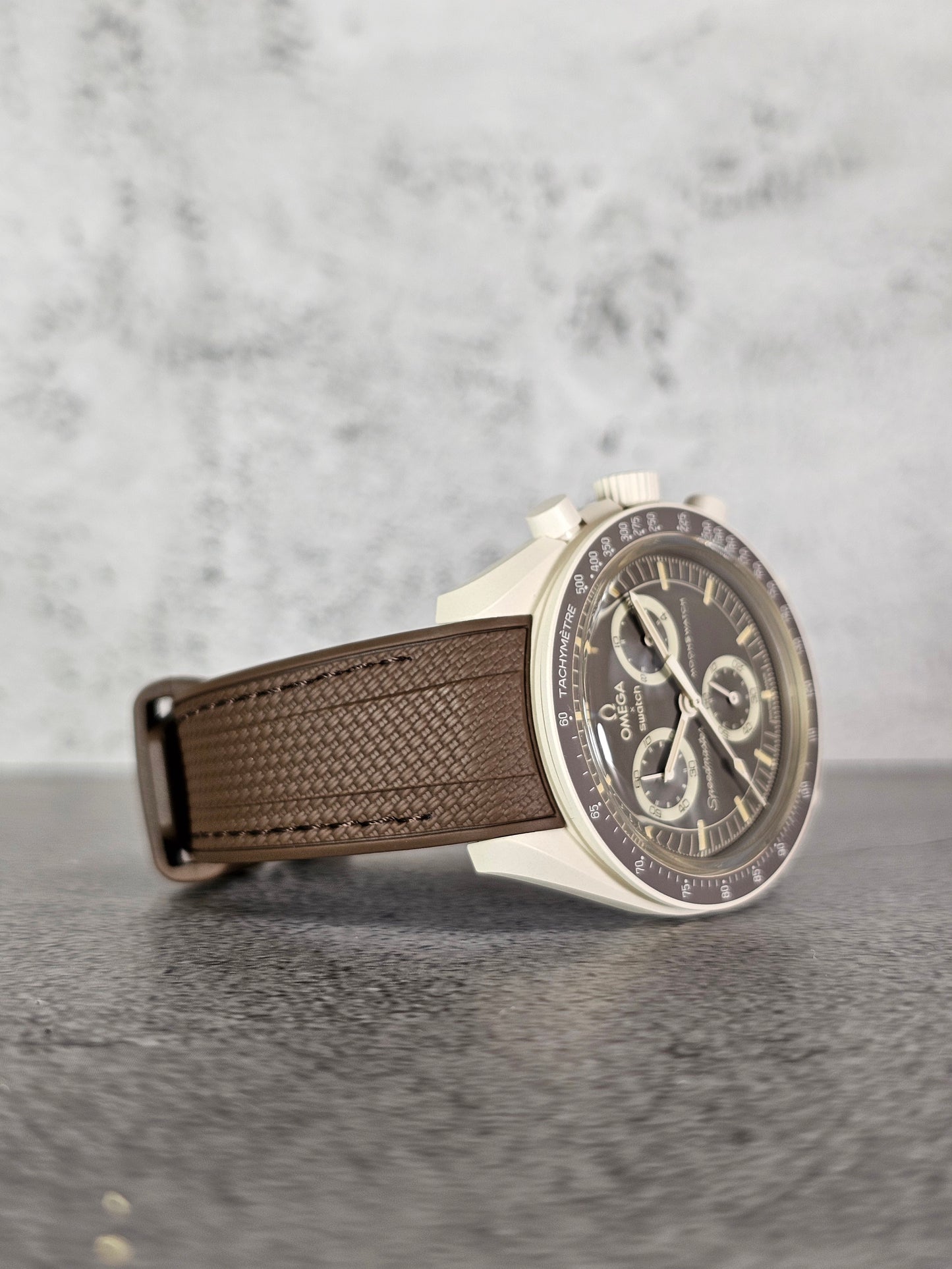 Omega X Swatch MoonSwatch Strap: Rubber Woven - Brown