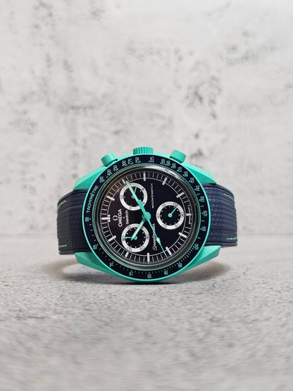 Omega X Swatch MoonSwatch Strap: Rubber Woven - Polar Lights Mint