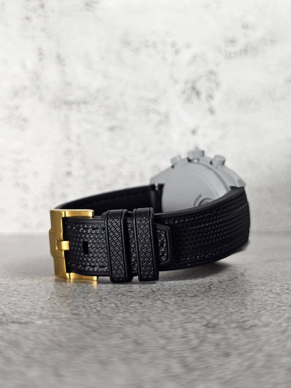 Omega X Swatch MoonShine Gold Strap: Rubber Woven - Black