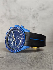 Omega X Swatch MoonShine Gold Neptune Strap - Black & Navy