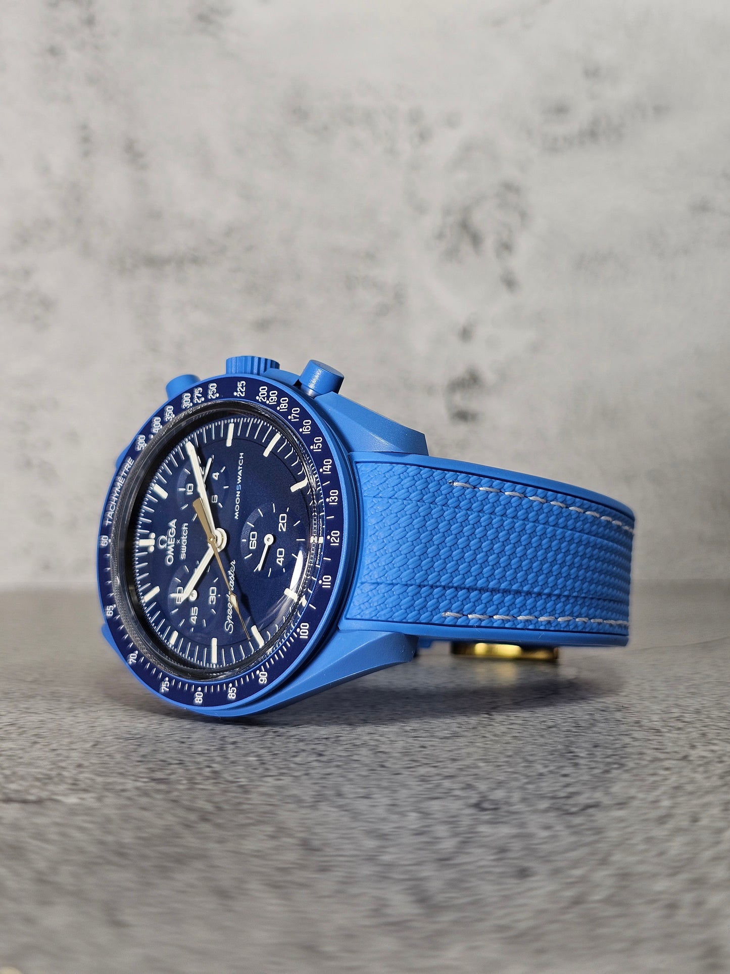 Omega X Swatch MoonShine Gold Strap Neptune - Light Blue