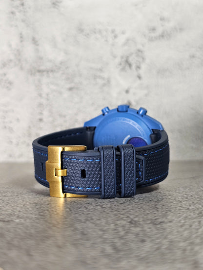 Omega X Swatch MoonShine Gold Strap Neptune - Navy & Light Blue