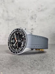 Omega X Swatch MoonShine Gold Strap: Grey Rubber Woven - Moon