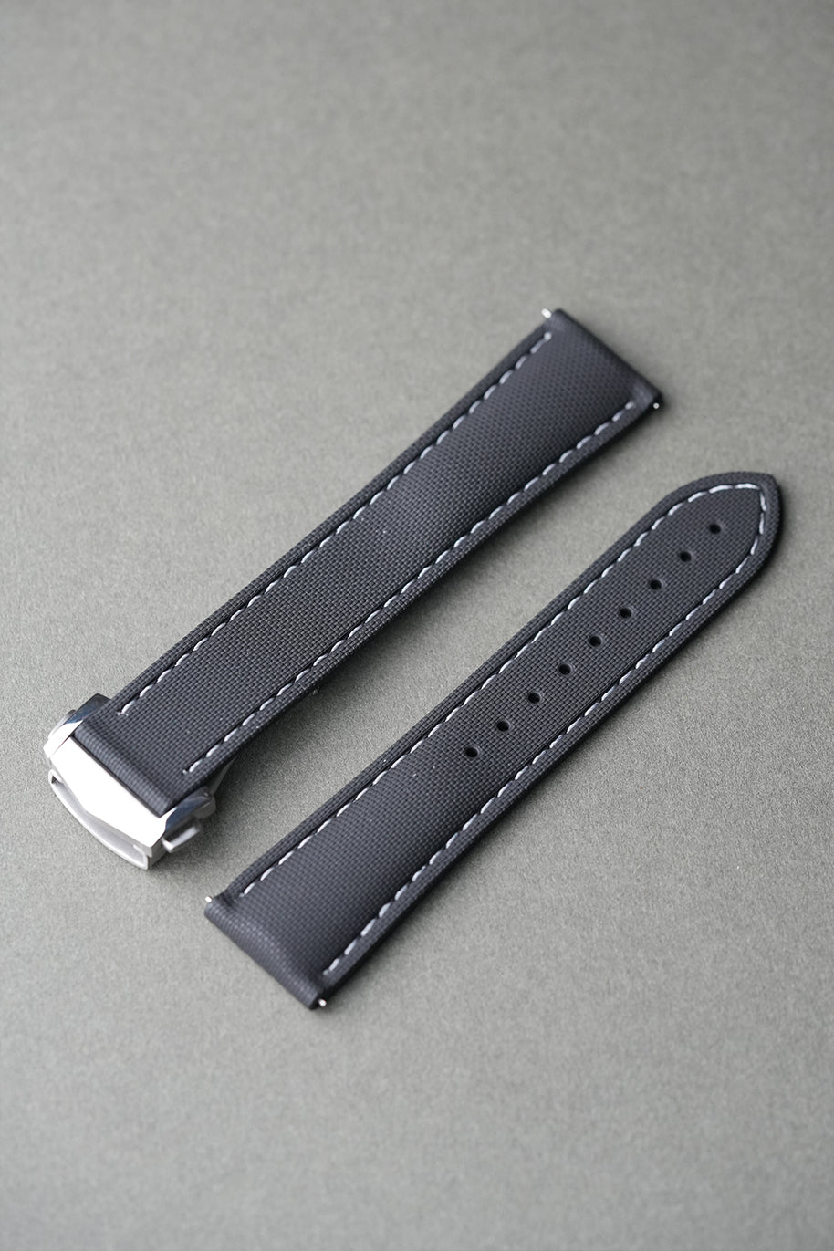 Tudor Black Bay Chrono Rubber Sailcloth-Effect Deployant Strap