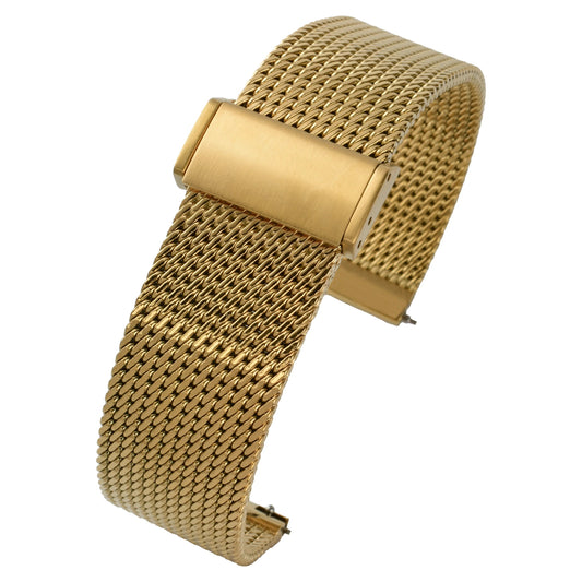 Premium heavy mesh watch bracelet in gold