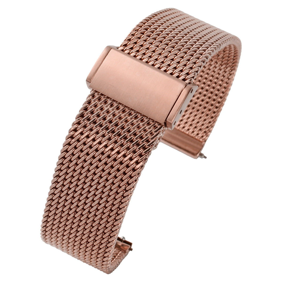 Premium heavy mesh watch bracelet in rose gold