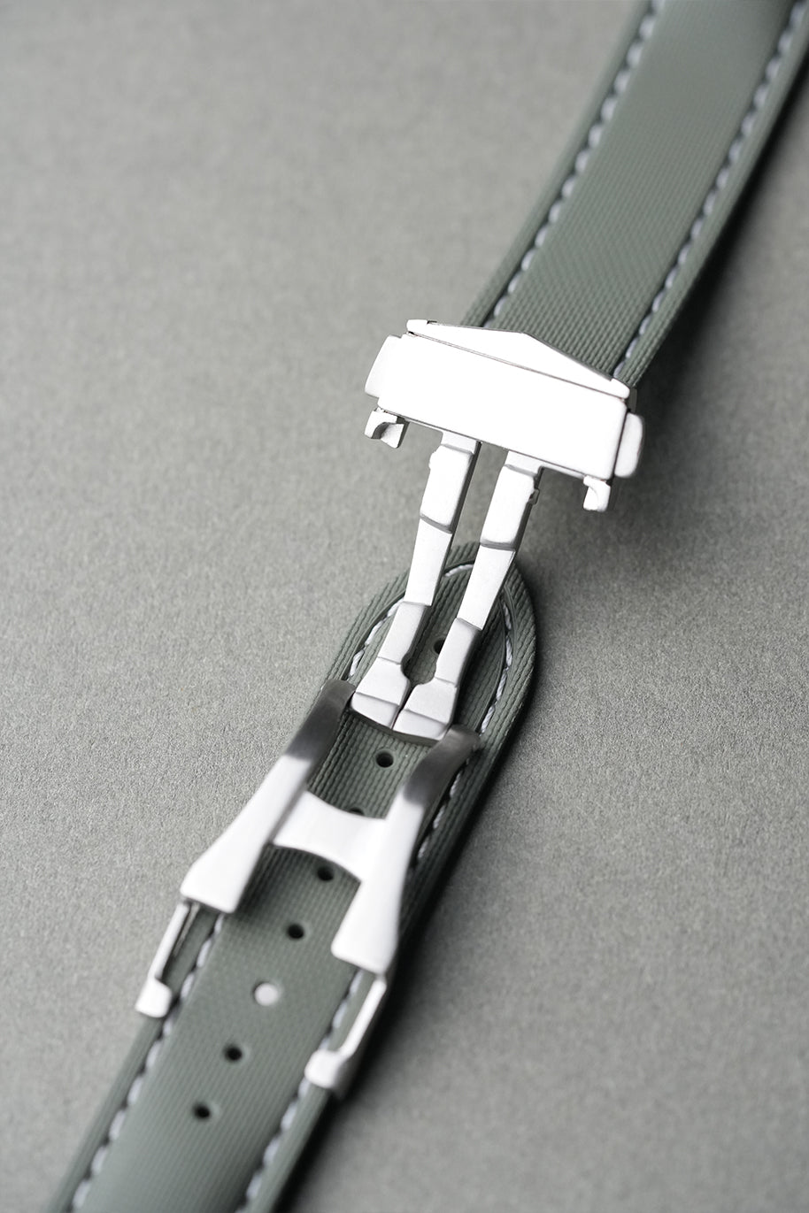 Sailcloth Effect FKM Rubber Strap with Deployant Clasp 20mm-22mm