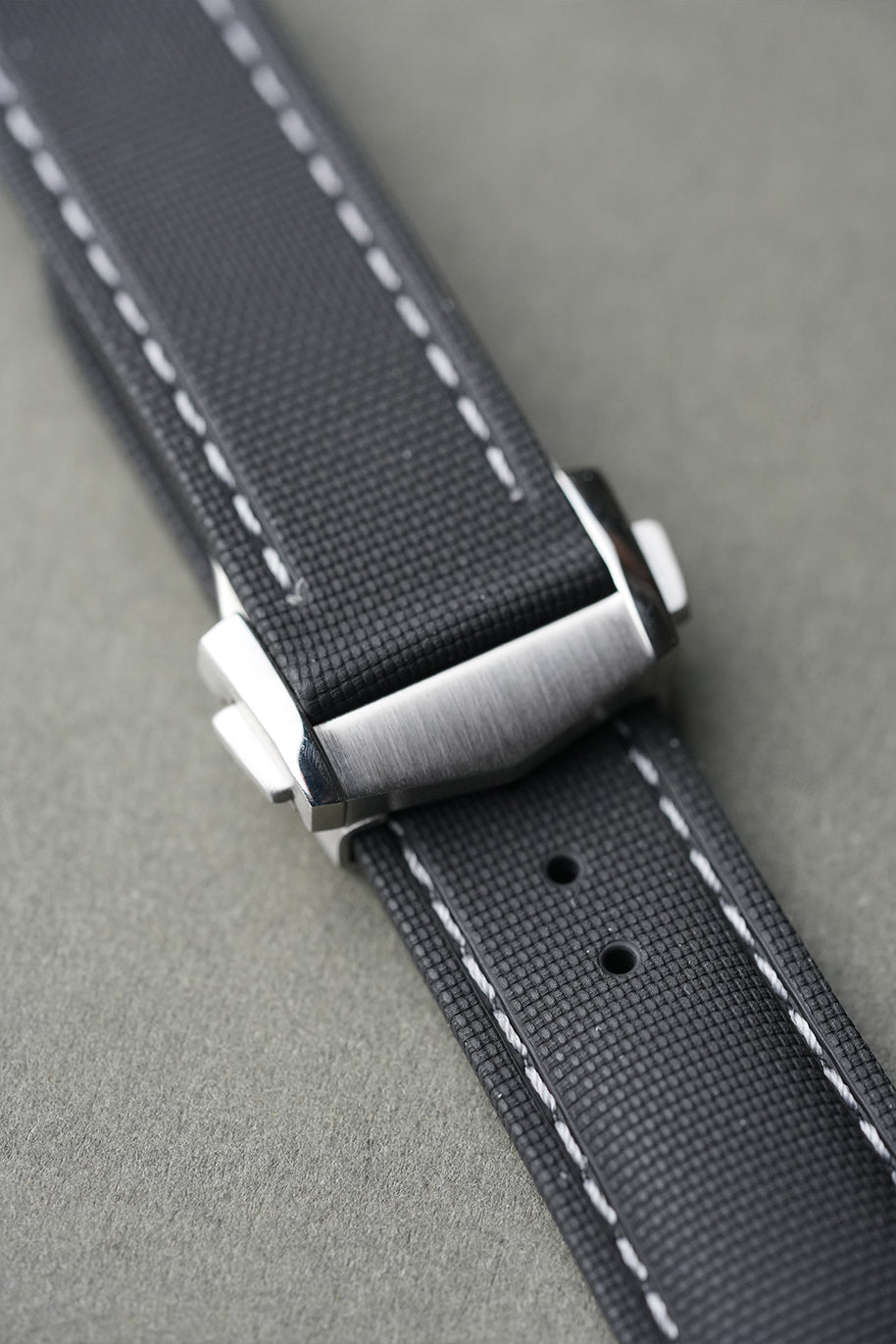 Tudor Black Bay Chrono Rubber Sailcloth-Effect Deployant Strap