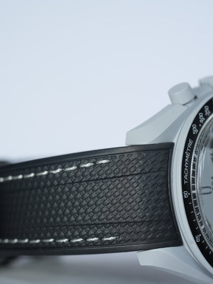 Omega X Swatch EarthPhase MoonSwatch Strap: Black & Grey Rubber Woven