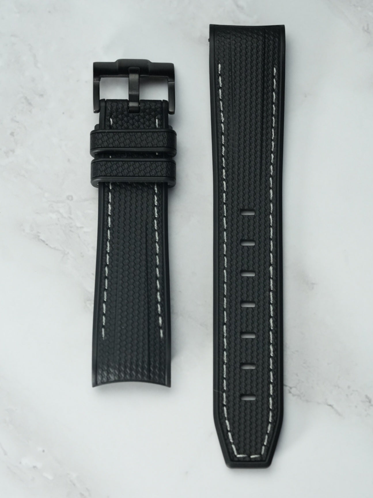 Omega X Swatch EarthPhase "Galileo" MoonSwatch Strap: Black & Grey Rubber Woven