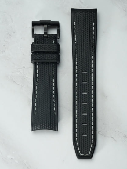 Omega X Swatch EarthPhase MoonSwatch Strap: Black & Grey Rubber Woven