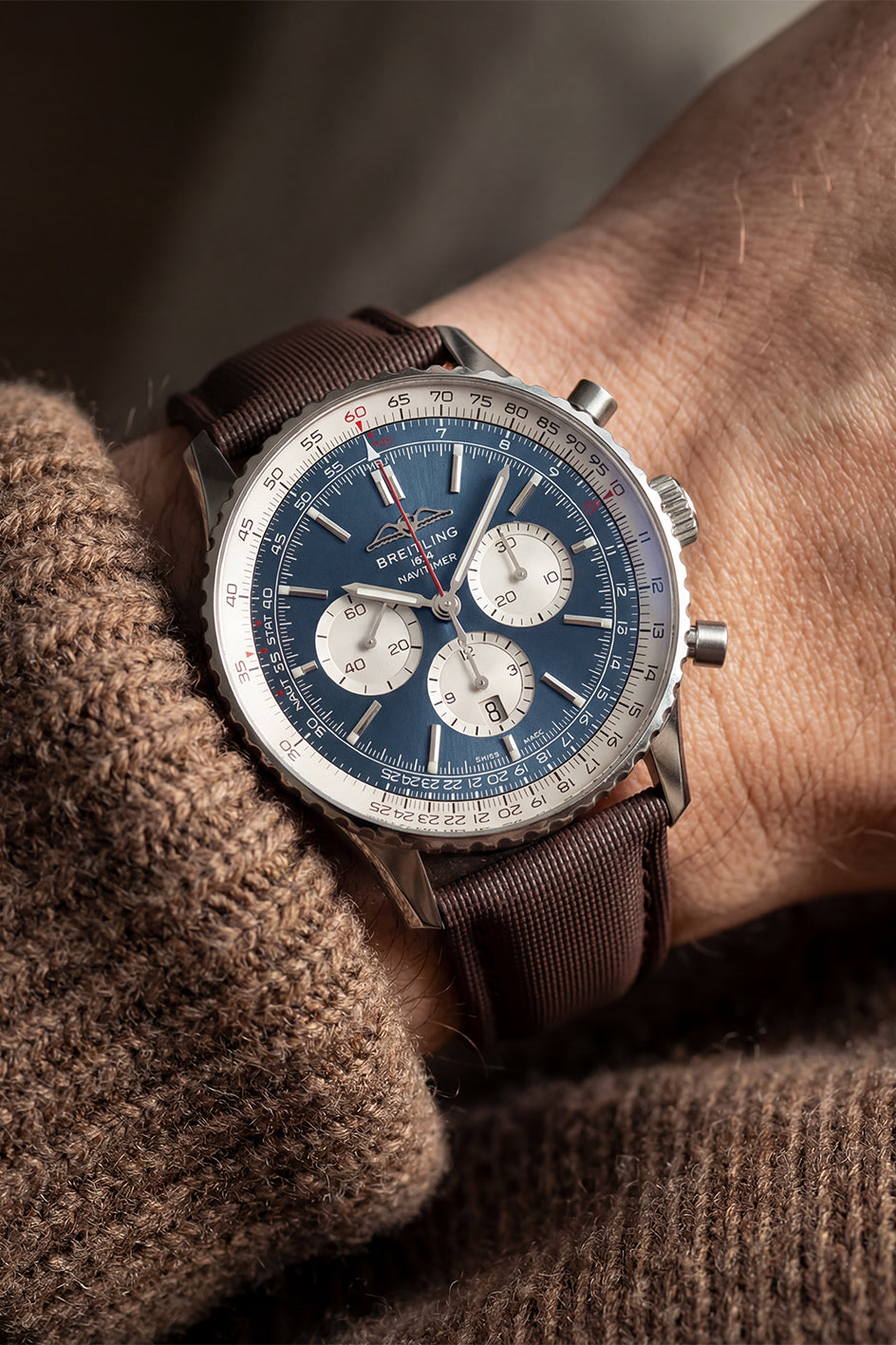 Breitling Navitimer Sailcloth FKM Rubber Strap with Deployant Clasp