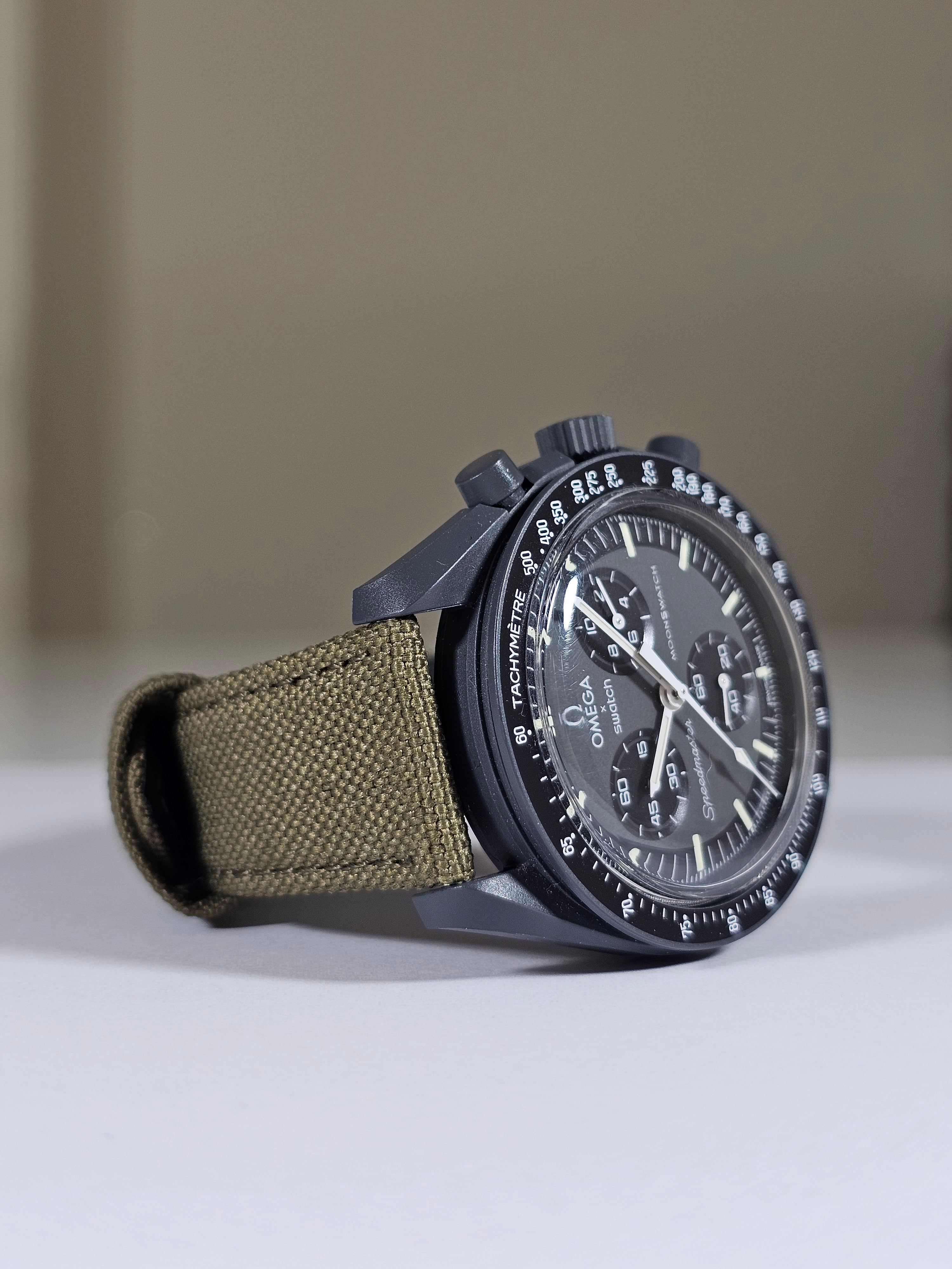 MoonSwatch Mercury Canvas Strap | Khaki | 20mm | MGB Watches – MGB