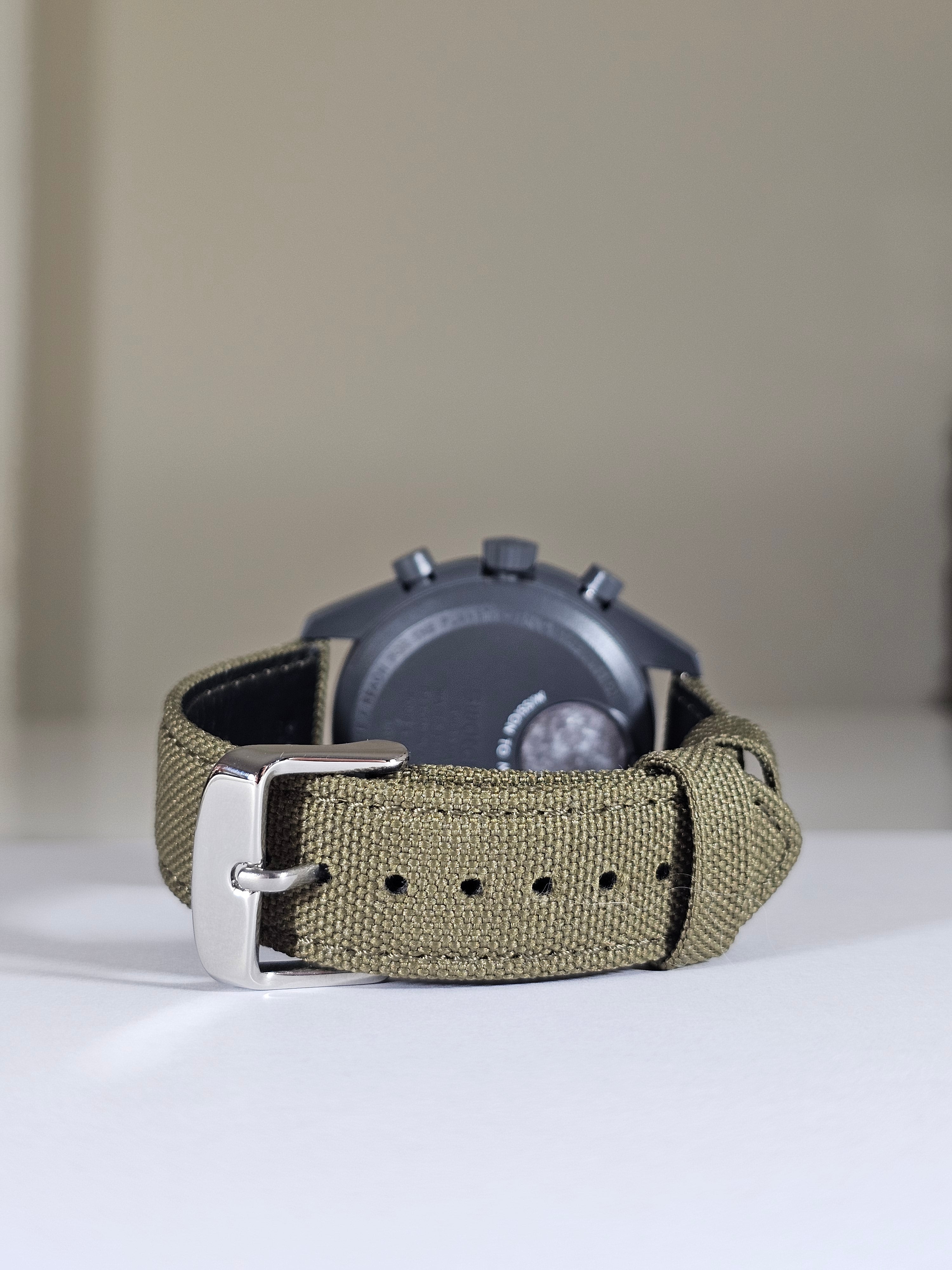 MoonSwatch Mercury Canvas Strap | Khaki | 20mm | MGB Watches – MGB
