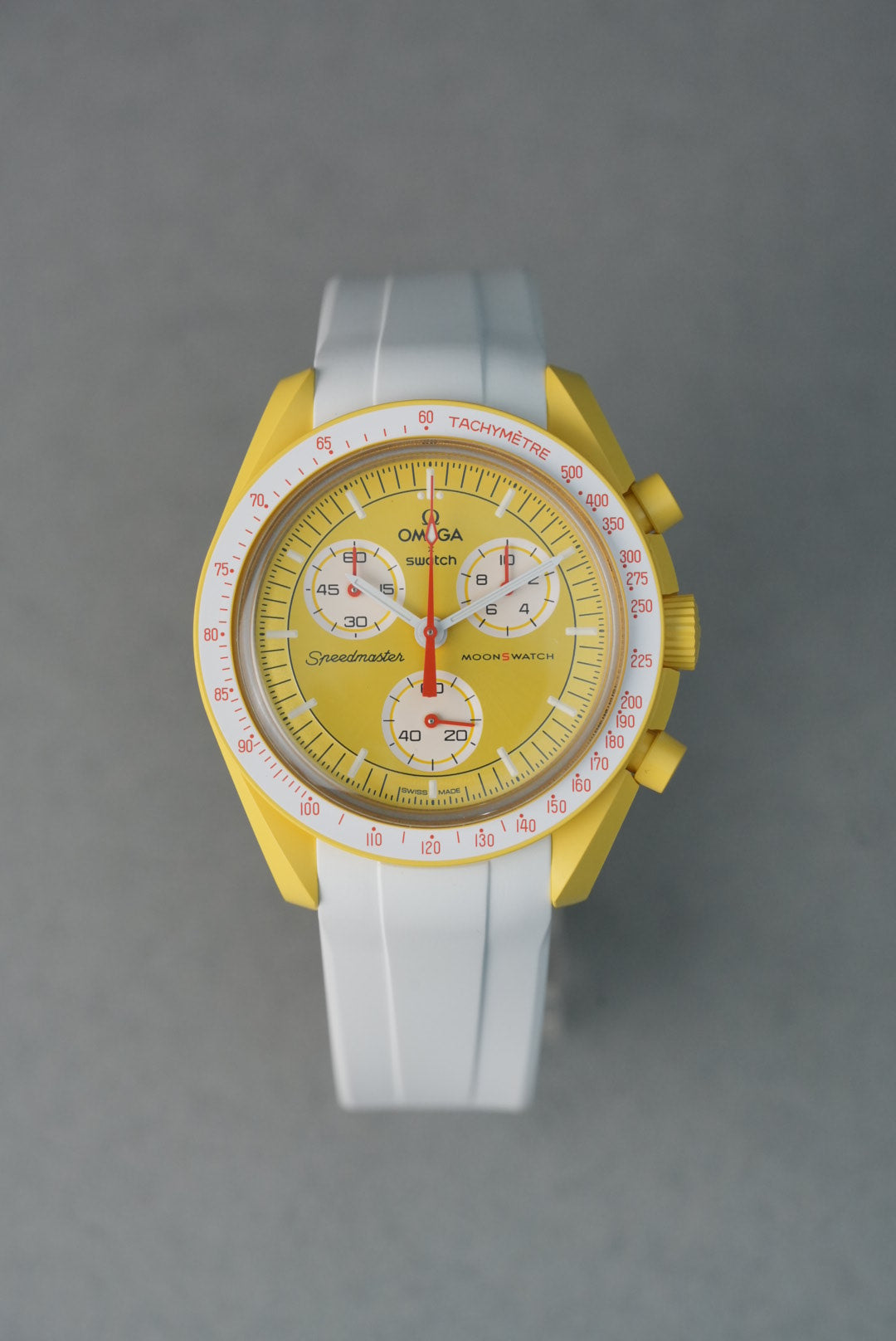 MoonSwatch Sun FKM Curved Rubber Strap — White
