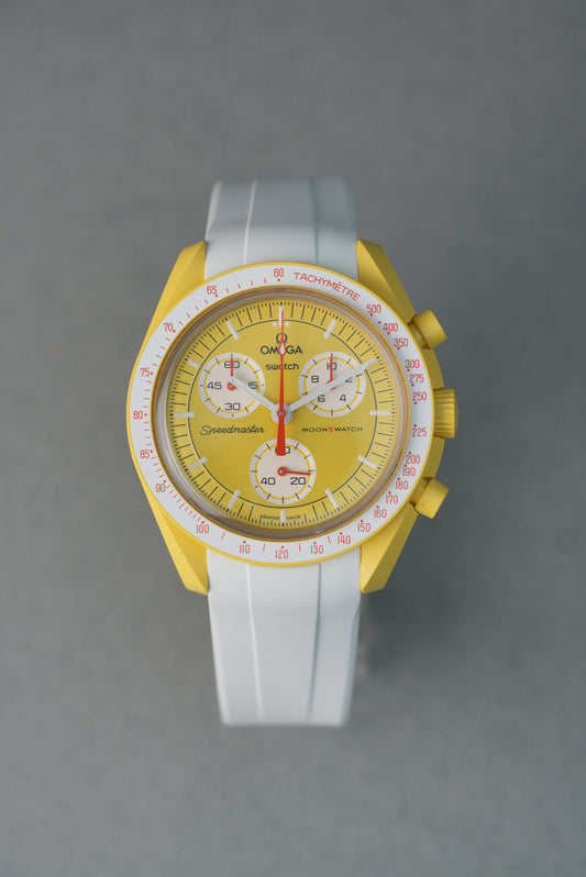 MoonSwatch Sun FKM Curved Rubber Strap — White