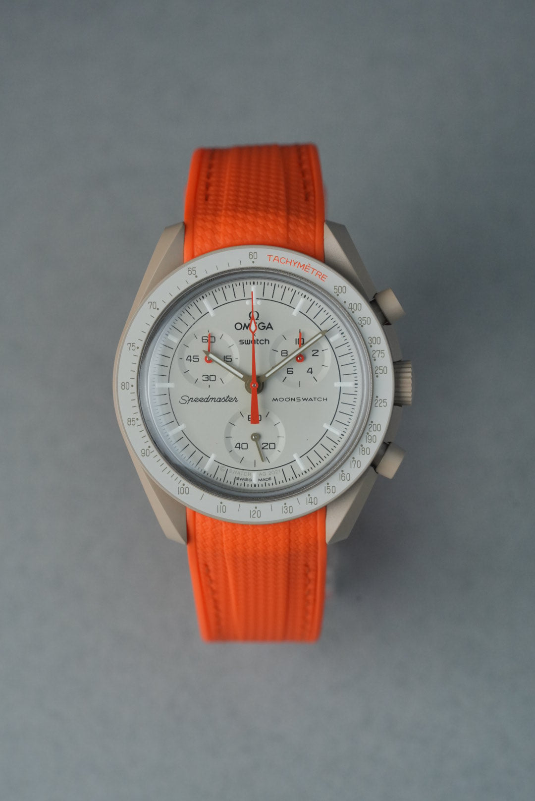 MoonSwatch Jupiter Rubber Woven Strap — Orange