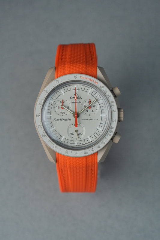 MoonSwatch Jupiter Rubber Woven Strap — Orange