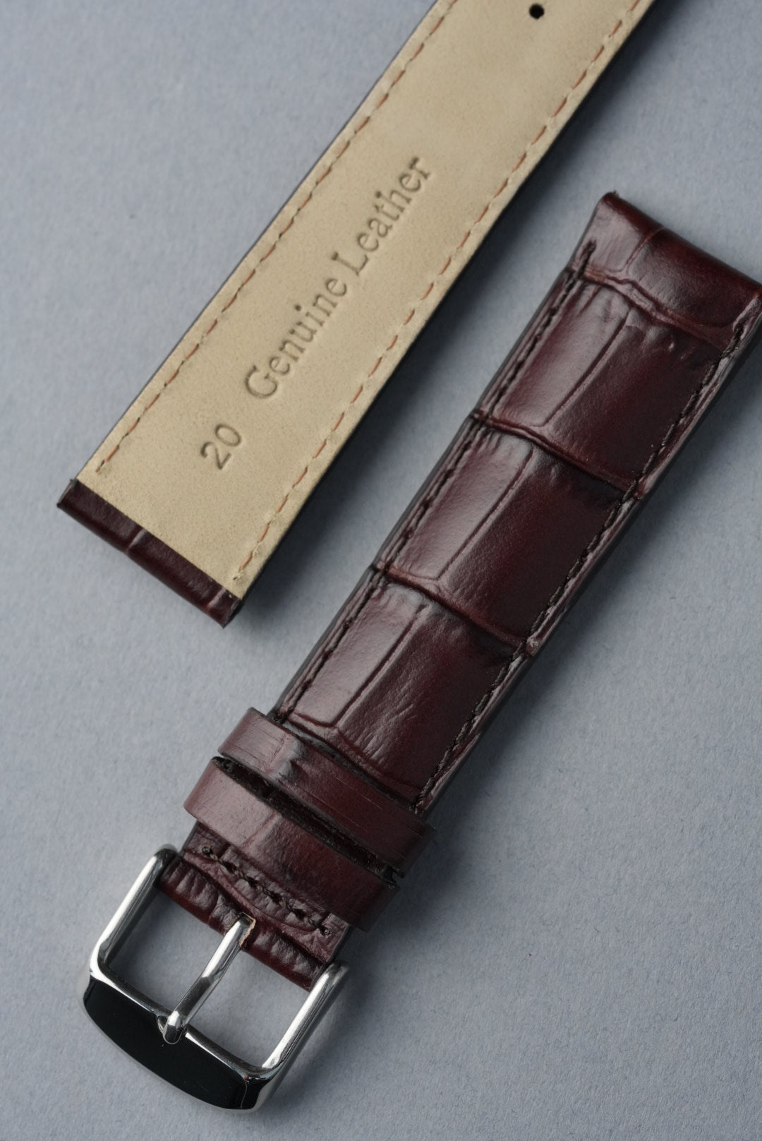 Embossed Alligator Leather Watch Strap - 18mm to 24mm