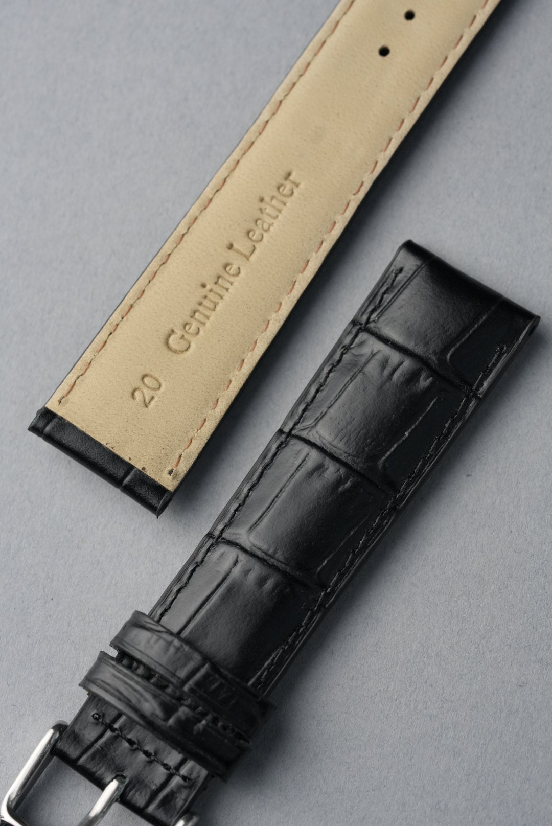 Embossed Alligator Leather Watch Strap - 18mm to 24mm